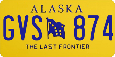 AK license plate GVS874