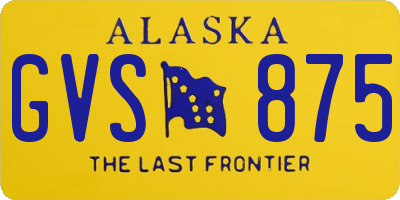 AK license plate GVS875