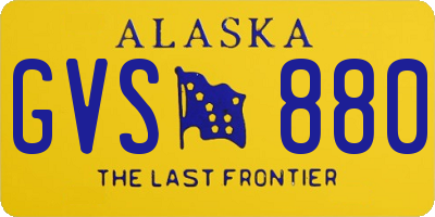 AK license plate GVS880