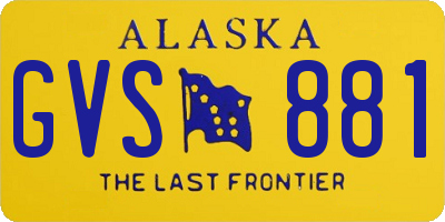 AK license plate GVS881