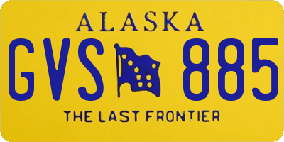 AK license plate GVS885