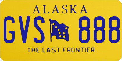 AK license plate GVS888