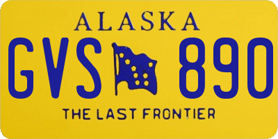 AK license plate GVS890