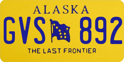 AK license plate GVS892