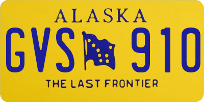 AK license plate GVS910