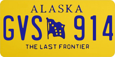 AK license plate GVS914