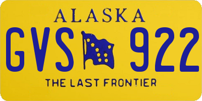 AK license plate GVS922