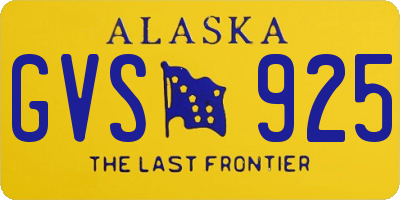 AK license plate GVS925