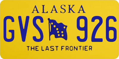 AK license plate GVS926