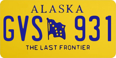 AK license plate GVS931