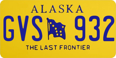 AK license plate GVS932