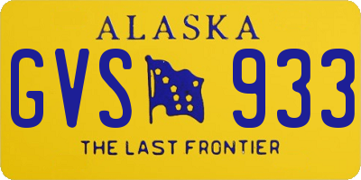 AK license plate GVS933