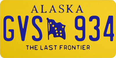 AK license plate GVS934