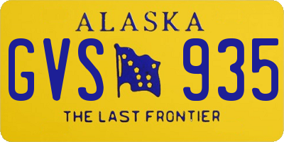 AK license plate GVS935