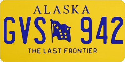 AK license plate GVS942