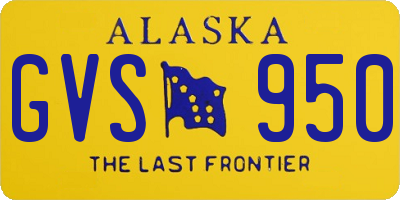 AK license plate GVS950