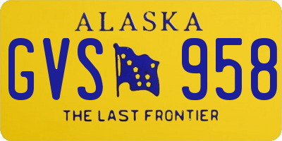 AK license plate GVS958