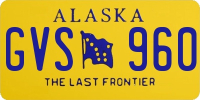 AK license plate GVS960