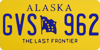 AK license plate GVS962