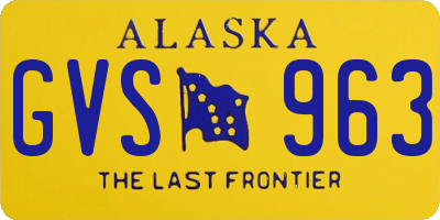 AK license plate GVS963