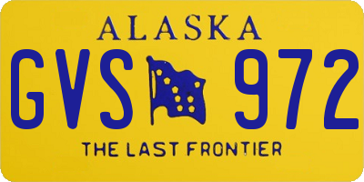 AK license plate GVS972