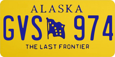 AK license plate GVS974