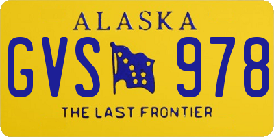 AK license plate GVS978