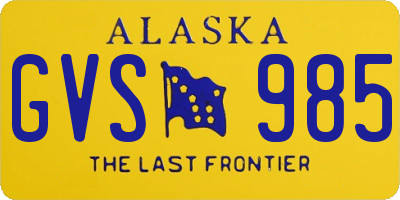 AK license plate GVS985