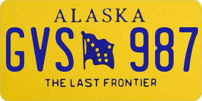 AK license plate GVS987