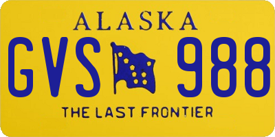 AK license plate GVS988