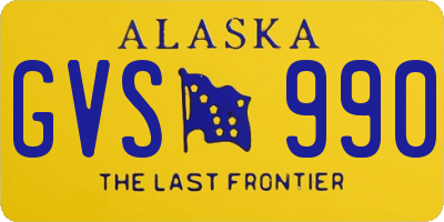 AK license plate GVS990