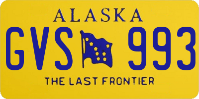 AK license plate GVS993