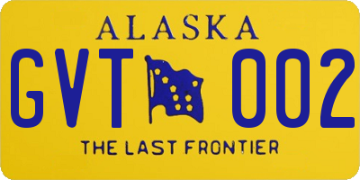 AK license plate GVT002