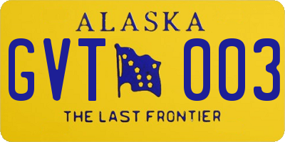 AK license plate GVT003