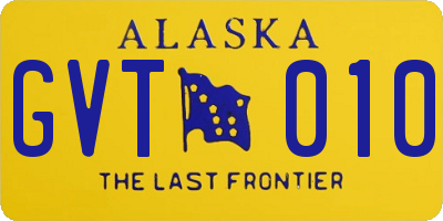 AK license plate GVT010