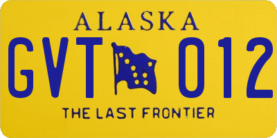 AK license plate GVT012