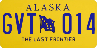 AK license plate GVT014