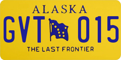 AK license plate GVT015