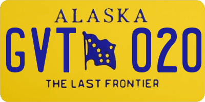 AK license plate GVT020