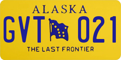 AK license plate GVT021