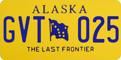 AK license plate GVT025