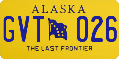 AK license plate GVT026