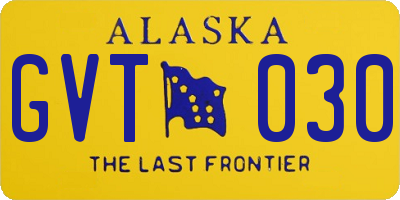 AK license plate GVT030