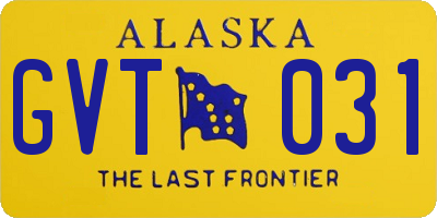 AK license plate GVT031