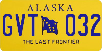 AK license plate GVT032