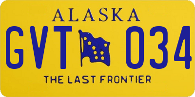 AK license plate GVT034