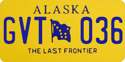 AK license plate GVT036