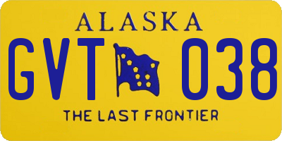 AK license plate GVT038