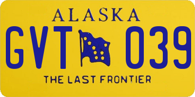 AK license plate GVT039