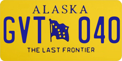 AK license plate GVT040